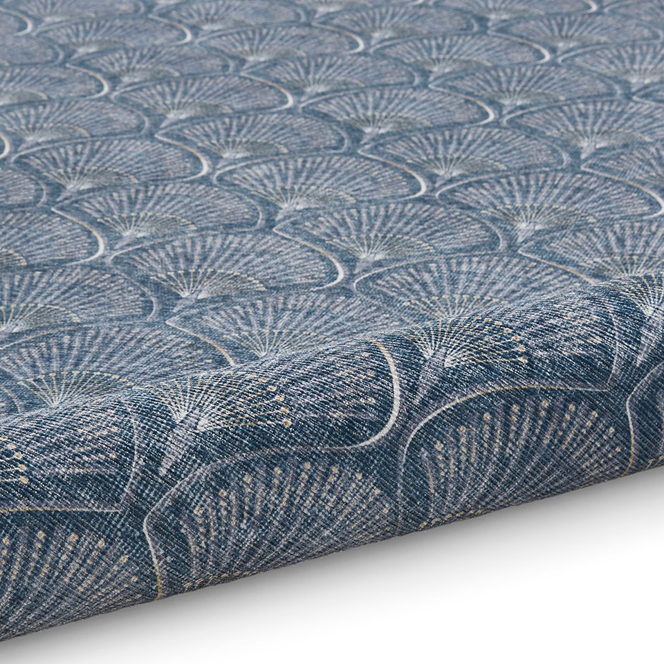 Catherine Lansfield Deco Peacock Washable Blue Rug Runner