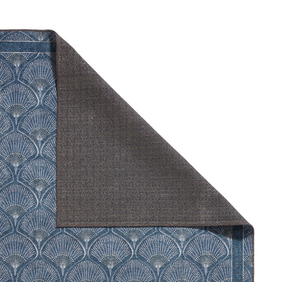 Catherine Lansfield Deco Peacock Washable Blue Rug Runner