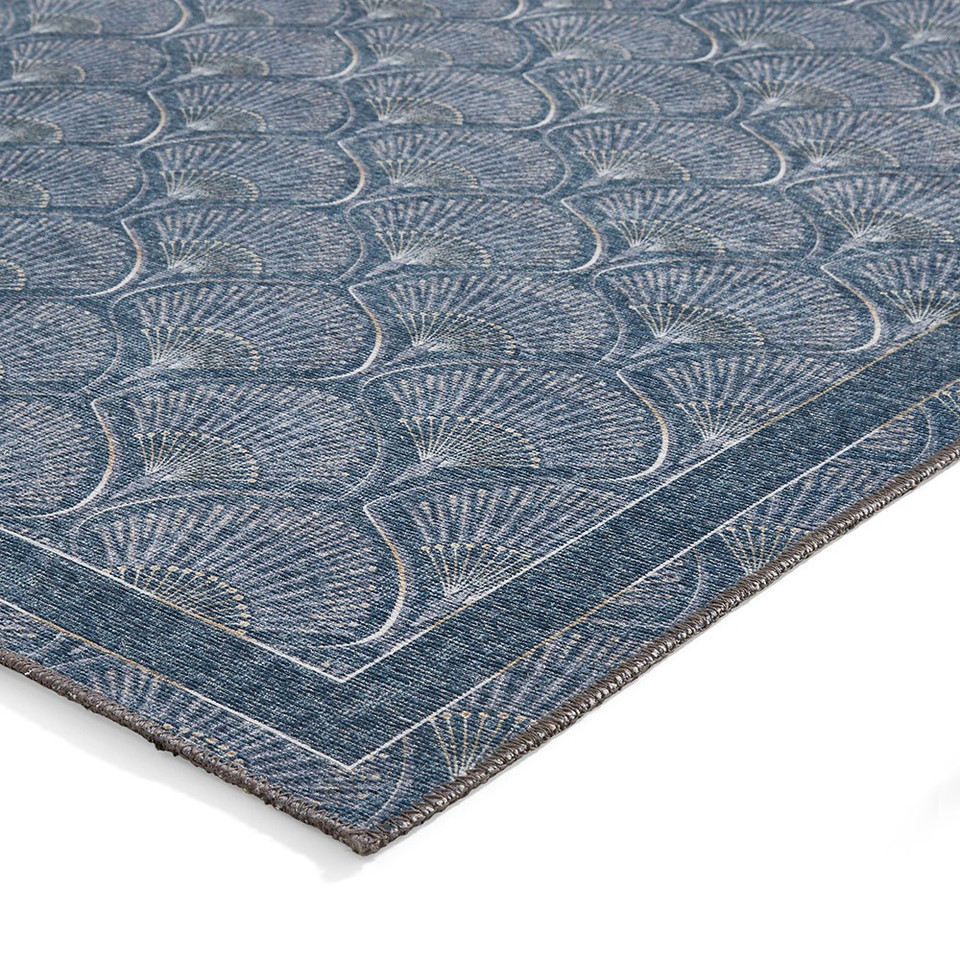 Catherine Lansfield Deco Peacock Washable Blue Rug Runner