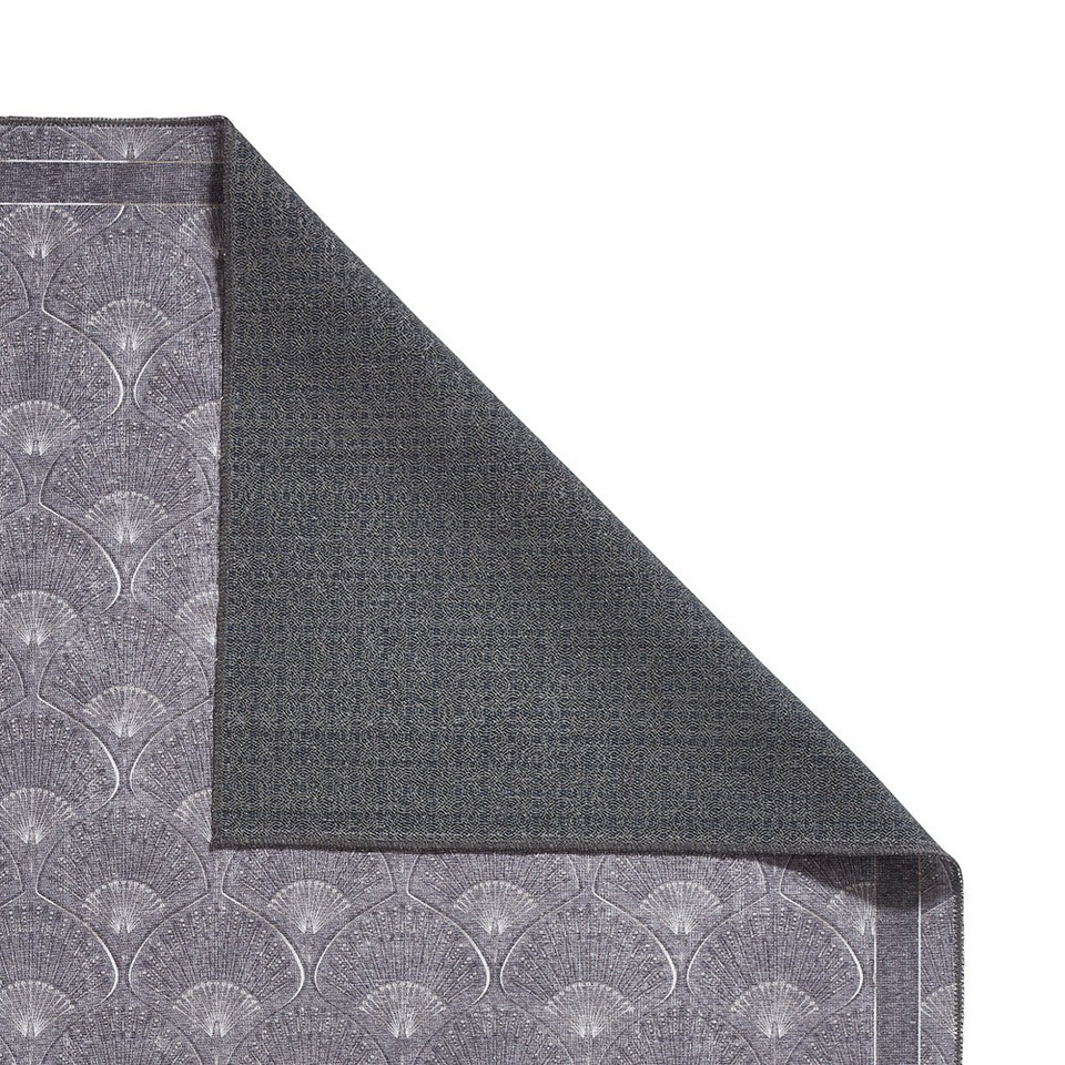 Catherine Lansfield Deco Peacock Washable Grey Rug