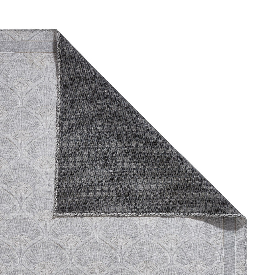 Catherine Lansfield Deco Peacock Washable Silver Rug Runner