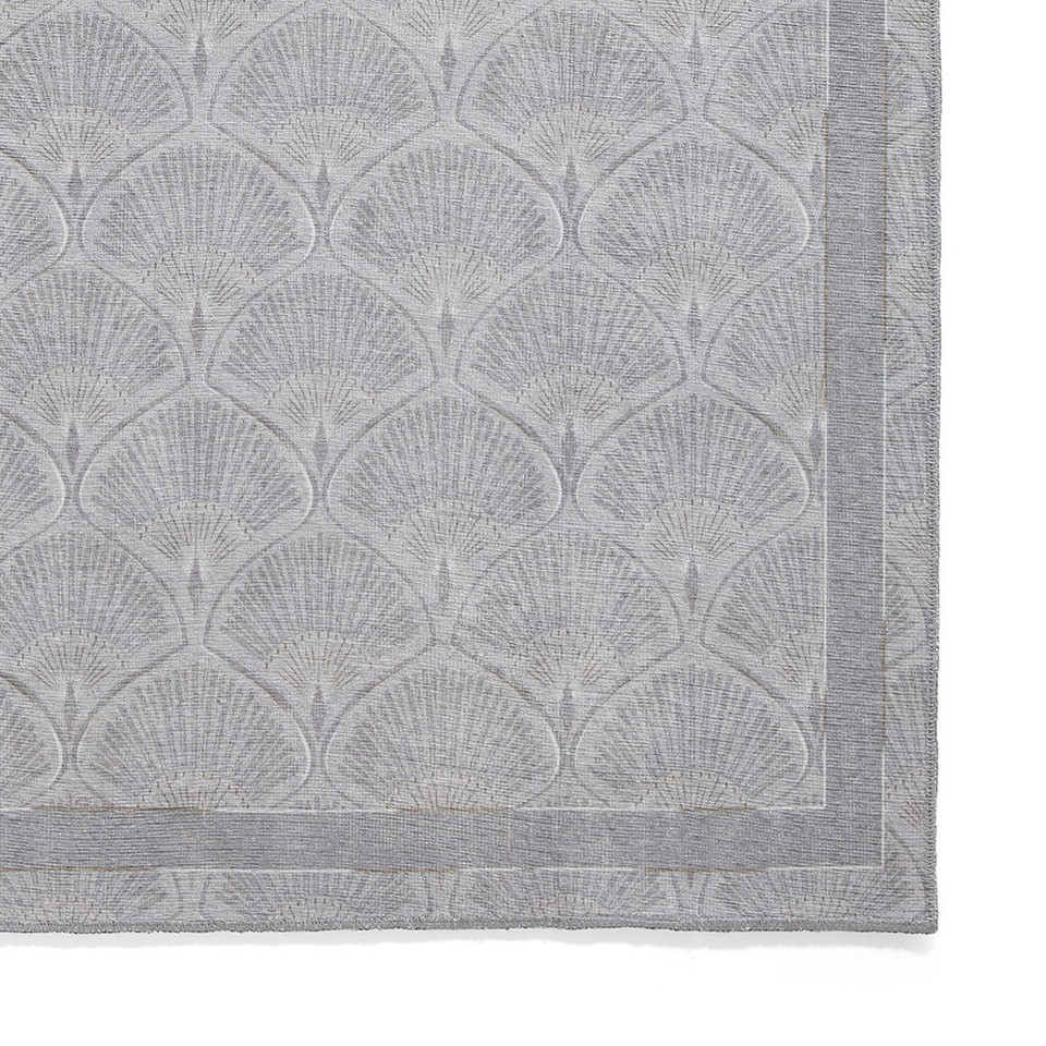 Catherine Lansfield Deco Peacock Washable Silver Rug Runner