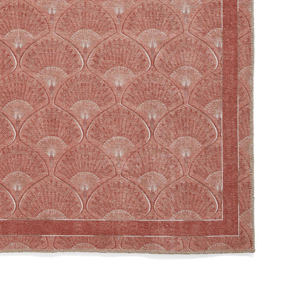 Catherine Lansfield Deco Peacock Washable Terracotta Rug