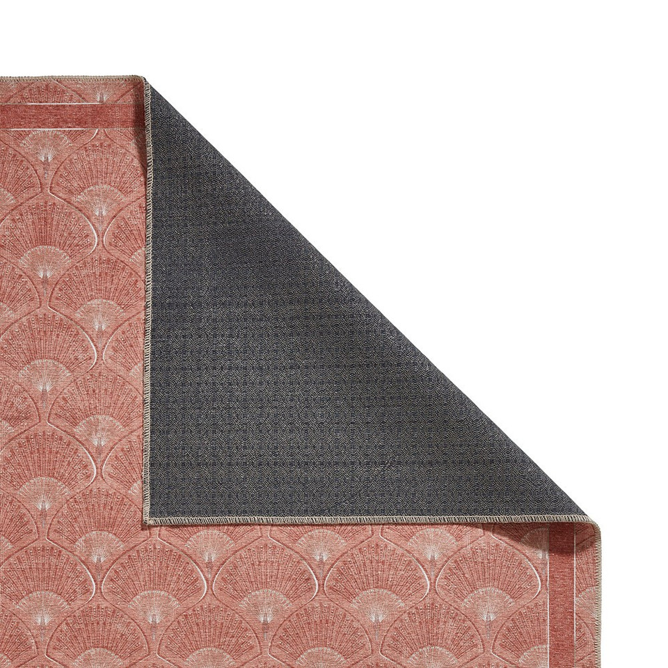 Catherine Lansfield Deco Peacock Washable Terracotta Rug