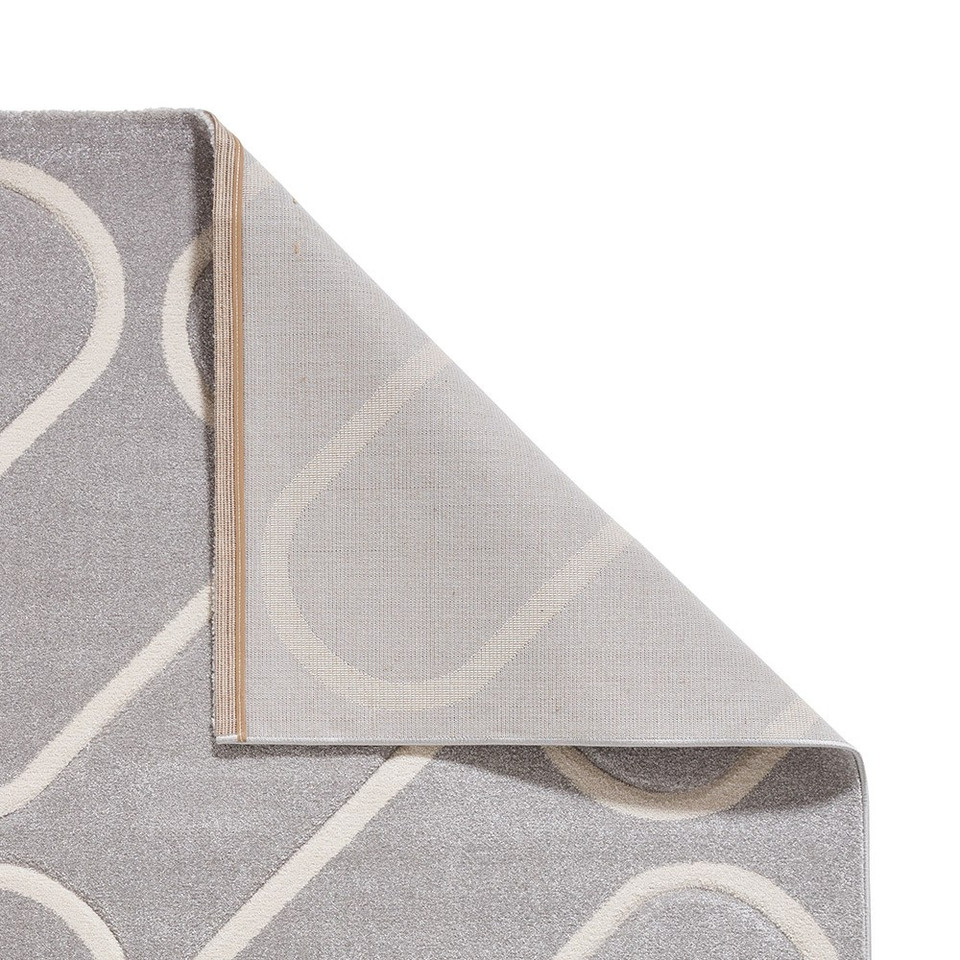 Catherine Lansfield Linear Curve Modern Geometric Grey Rug