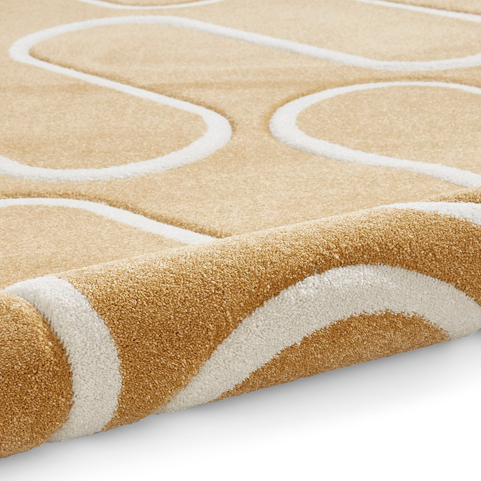 Catherine Lansfield Linear Curve Modern Geometric Ochre Rug