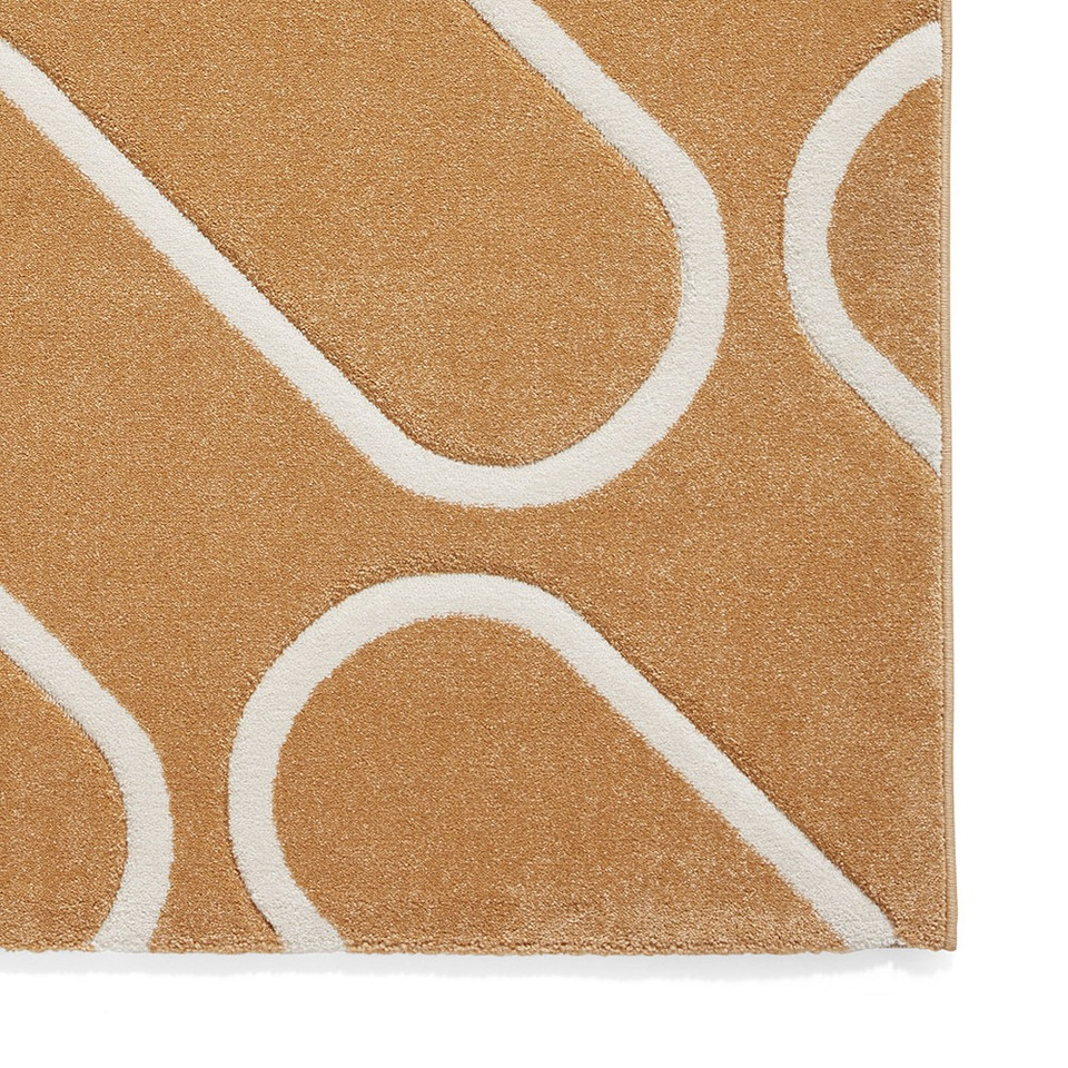 Catherine Lansfield Linear Curve Modern Geometric Ochre Rug