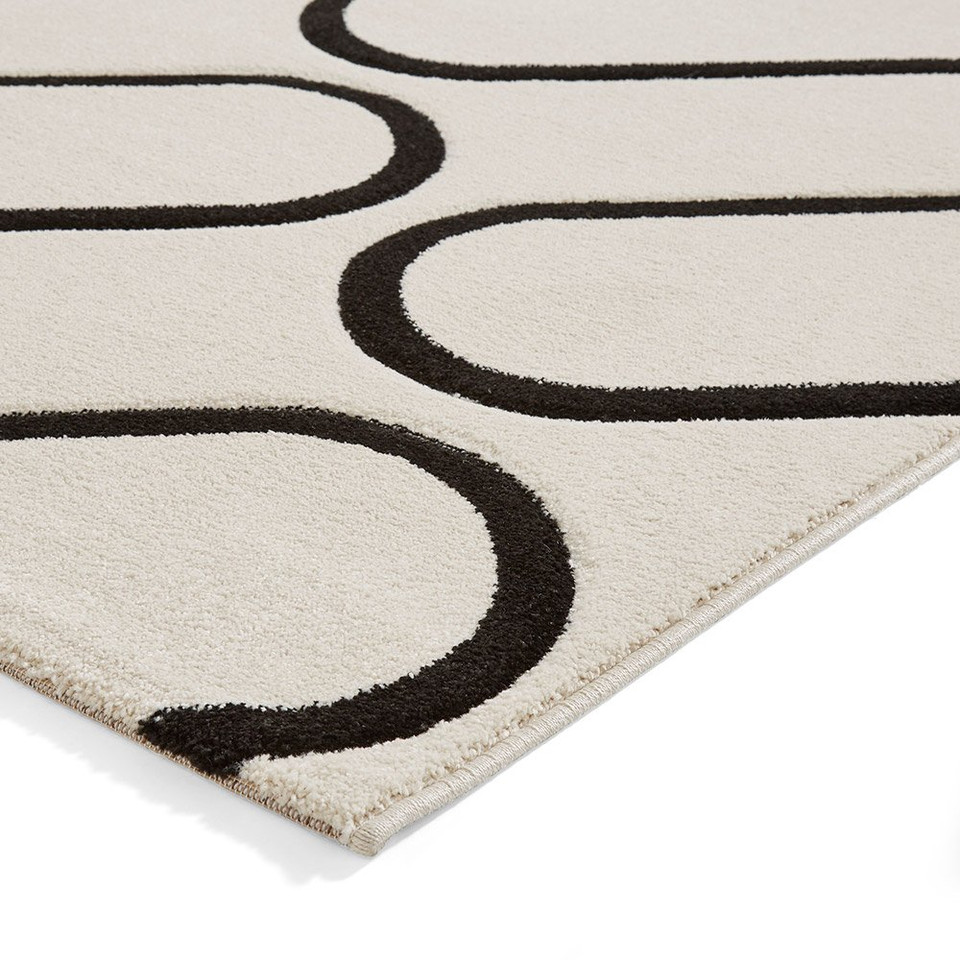 Catherine Lansfield Linear Curve Modern Geometric Mono Rug