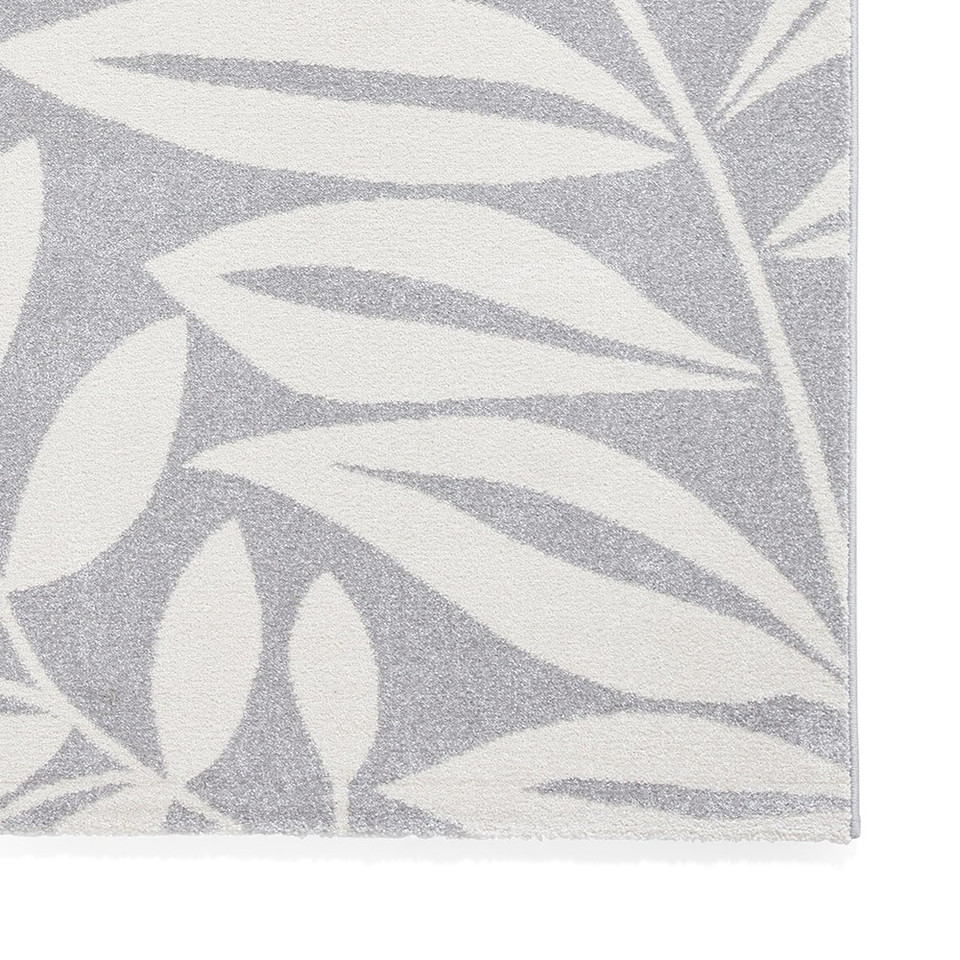 Catherine Lansfield Sorral Leaves Botanica Grey Rug