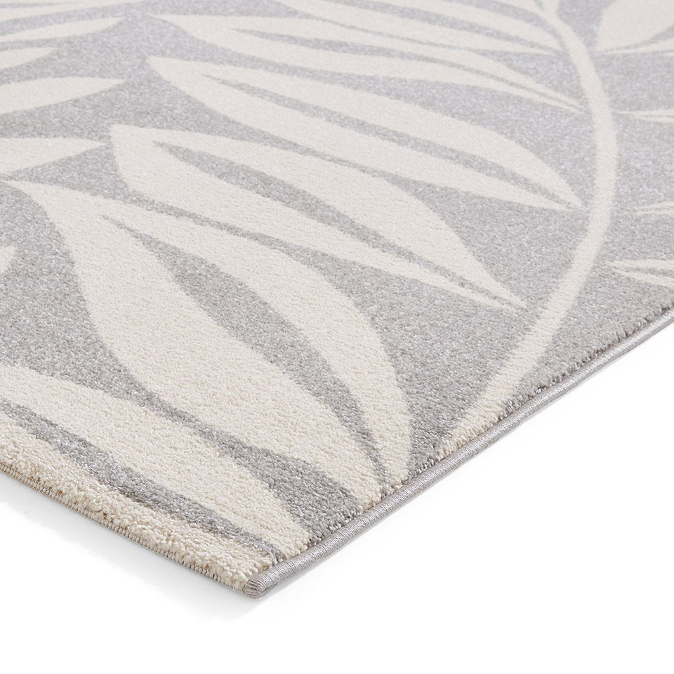 Catherine Lansfield Sorral Leaves Botanica Grey Rug