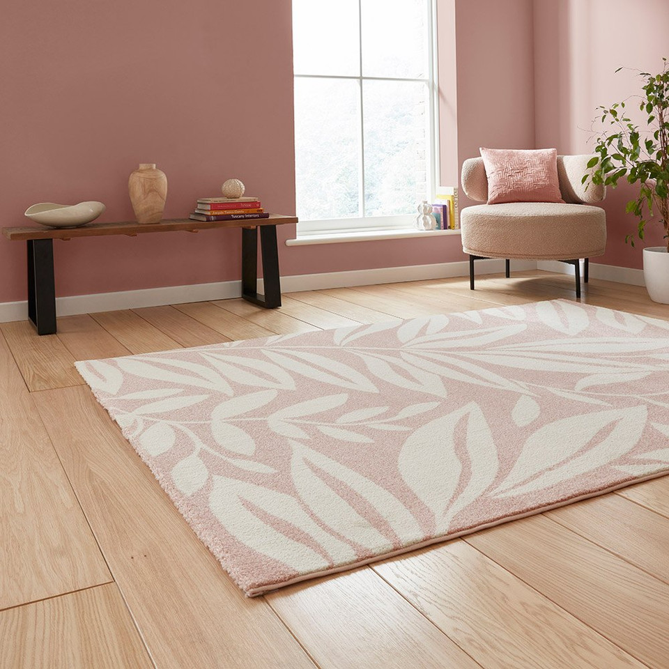 Catherine Lansfield Sorral Leaves Botanica Rose Rug