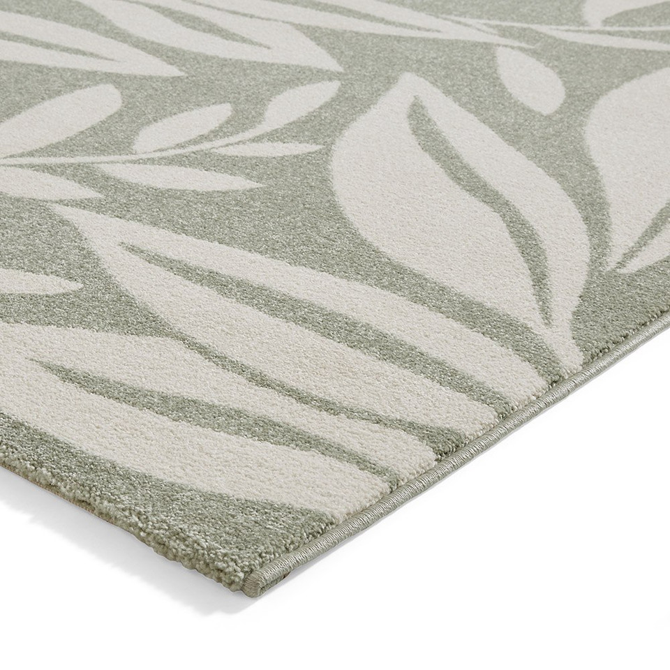 Catherine Lansfield Sorral Leaves Botanica Sage Green Rug