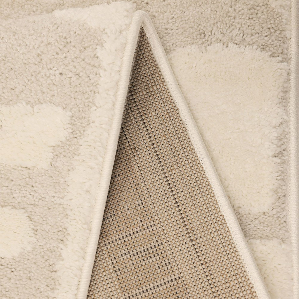 Ava Illusion Cream Rug Runner folded
