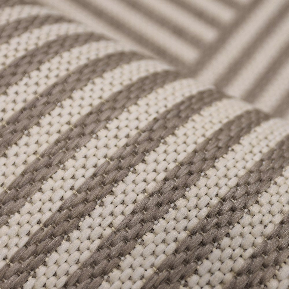 County Multi Stripe Natural Rug closeup detail