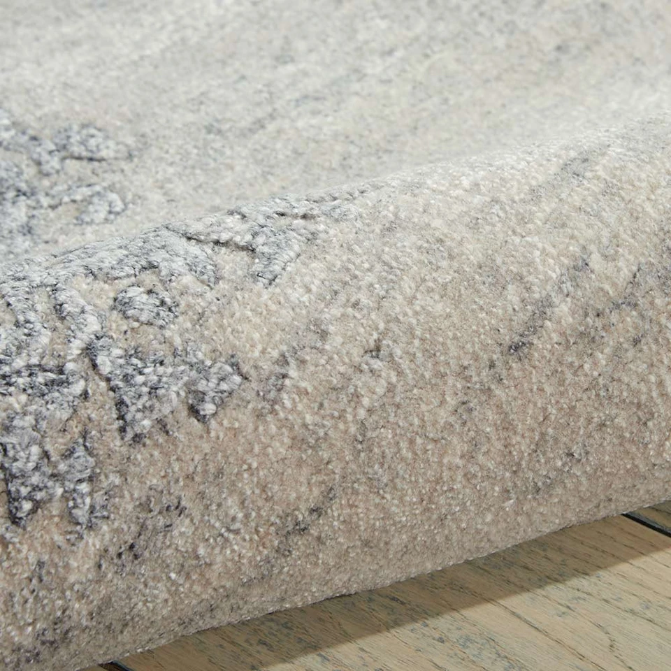 Silk Shadows Rug SHA14 Ivory Silver Runner