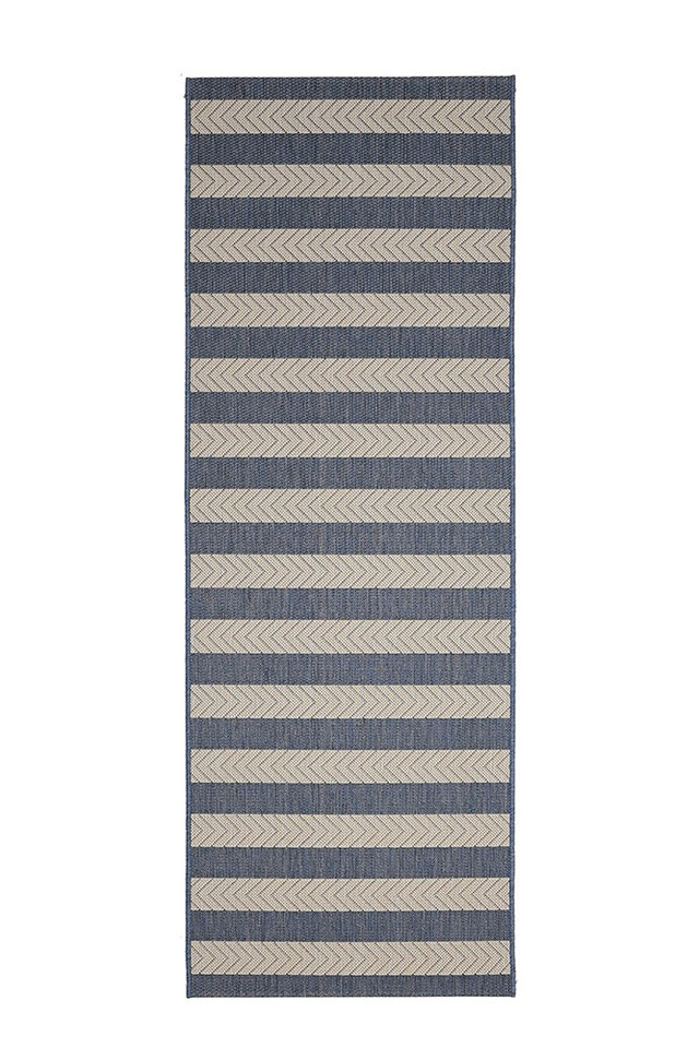 County Stripe Navy Rug Runner silo