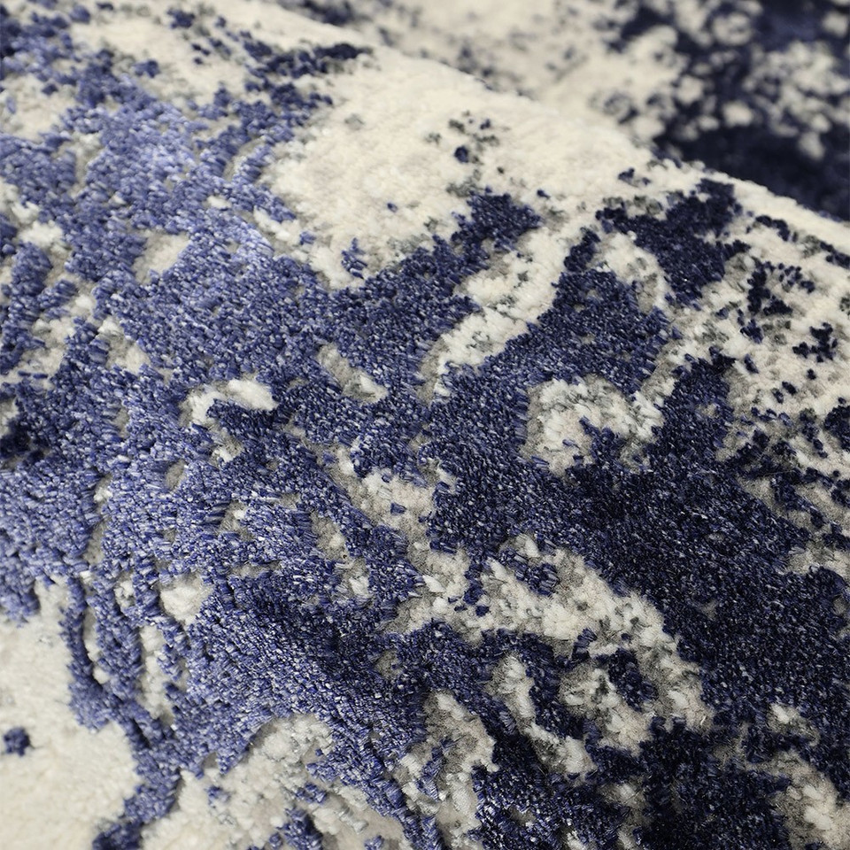Dusk Marble Navy Rug closeup texture