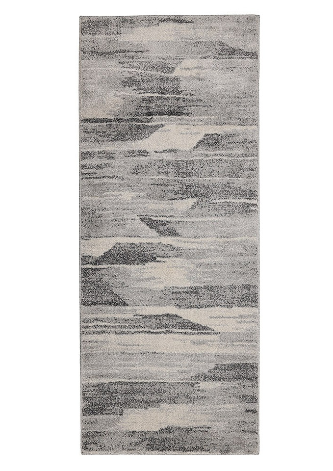 Freya Abstract Grey Rug Runner silo