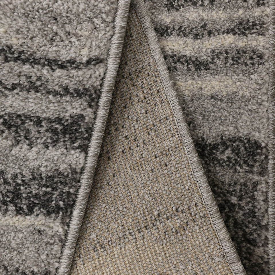 Freya Abstract Grey Rug folded