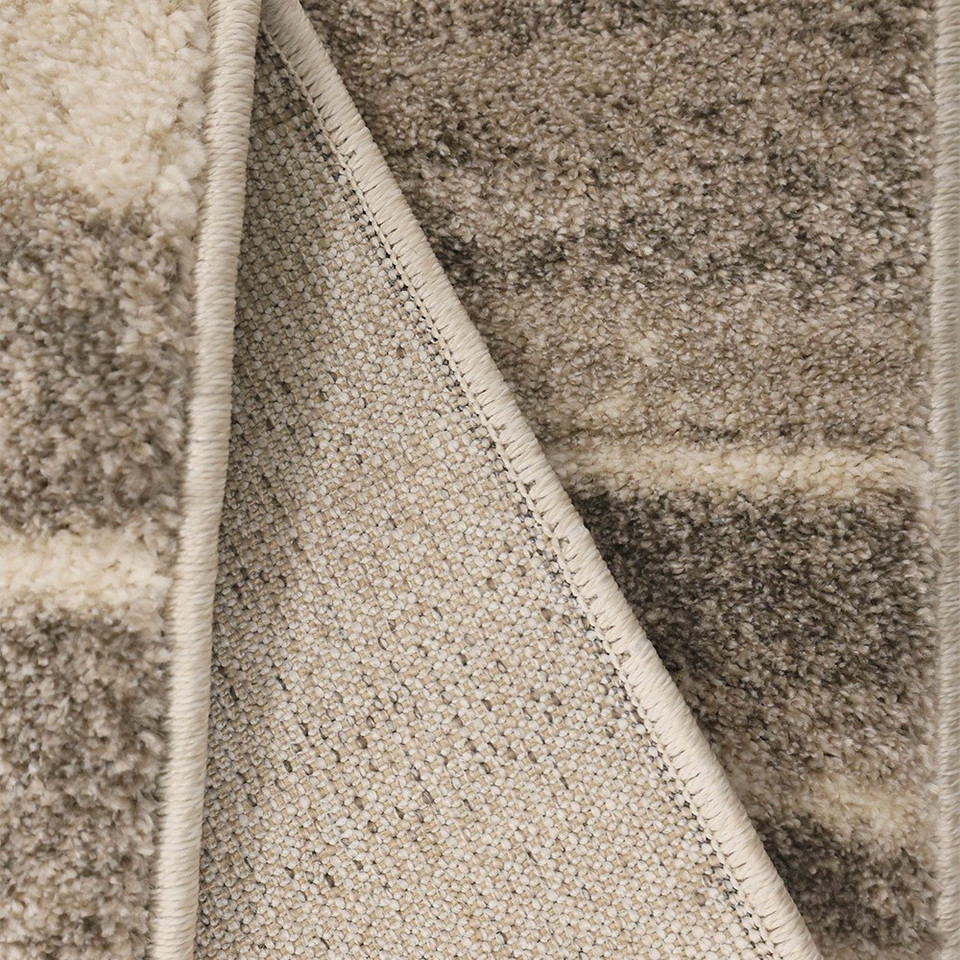 Freya Abstract Natural Rug Runner folded
