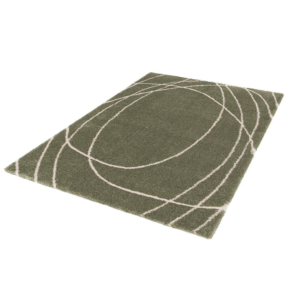 Halo Squiggle Sage Green Rug silo angle