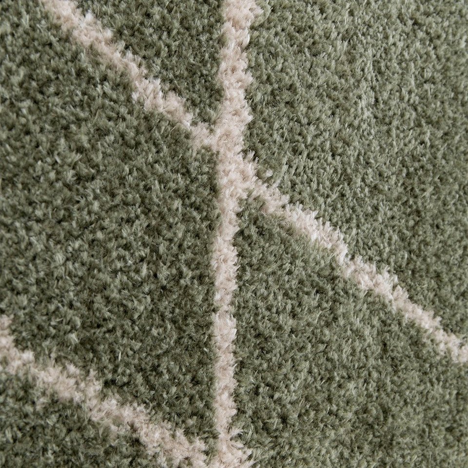 Halo Squiggle Sage Green Rug closeup detail