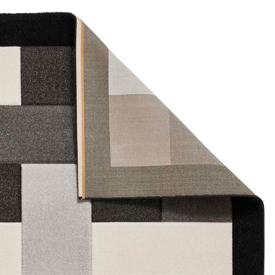 Modern Brooklyn Rug BRK04 Black Grey Runner