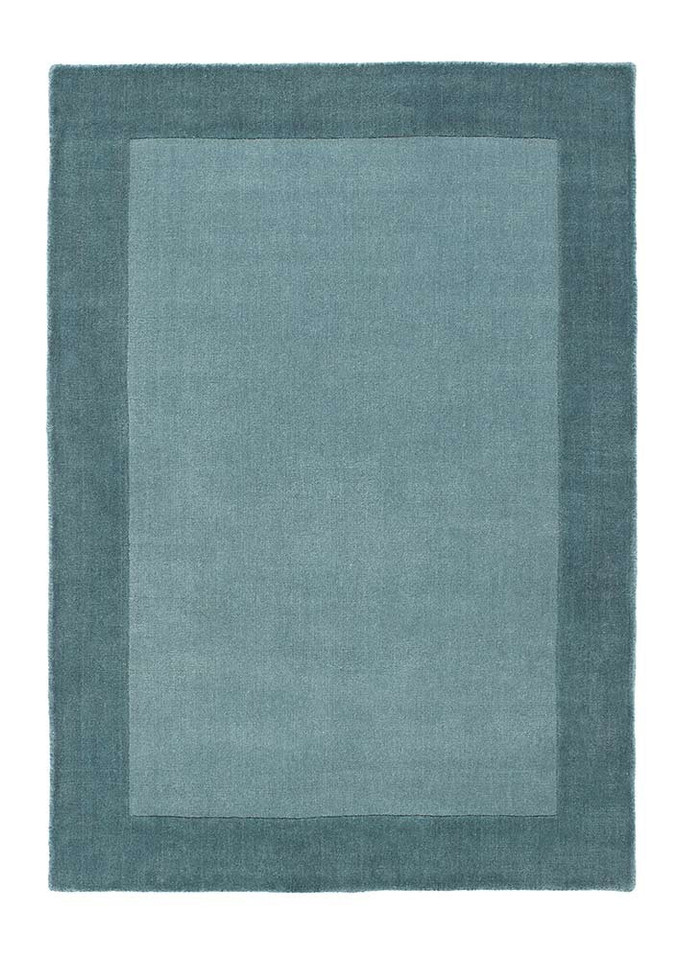Origins Borders Duck Egg Plain Wool Rug Runner