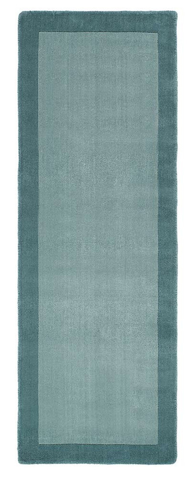 Origins Borders Duck Egg Plain Wool Rug Runner