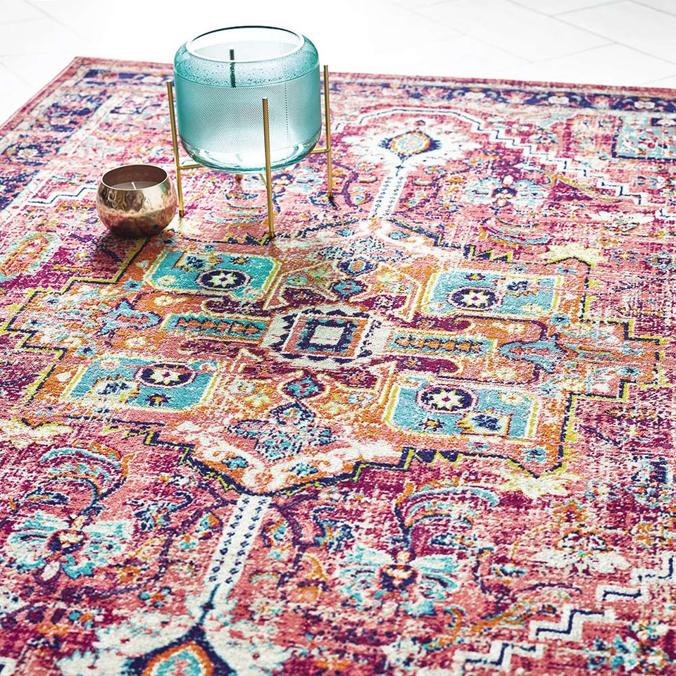 Origins Granada Ruby Traditional Faded Rug Runner