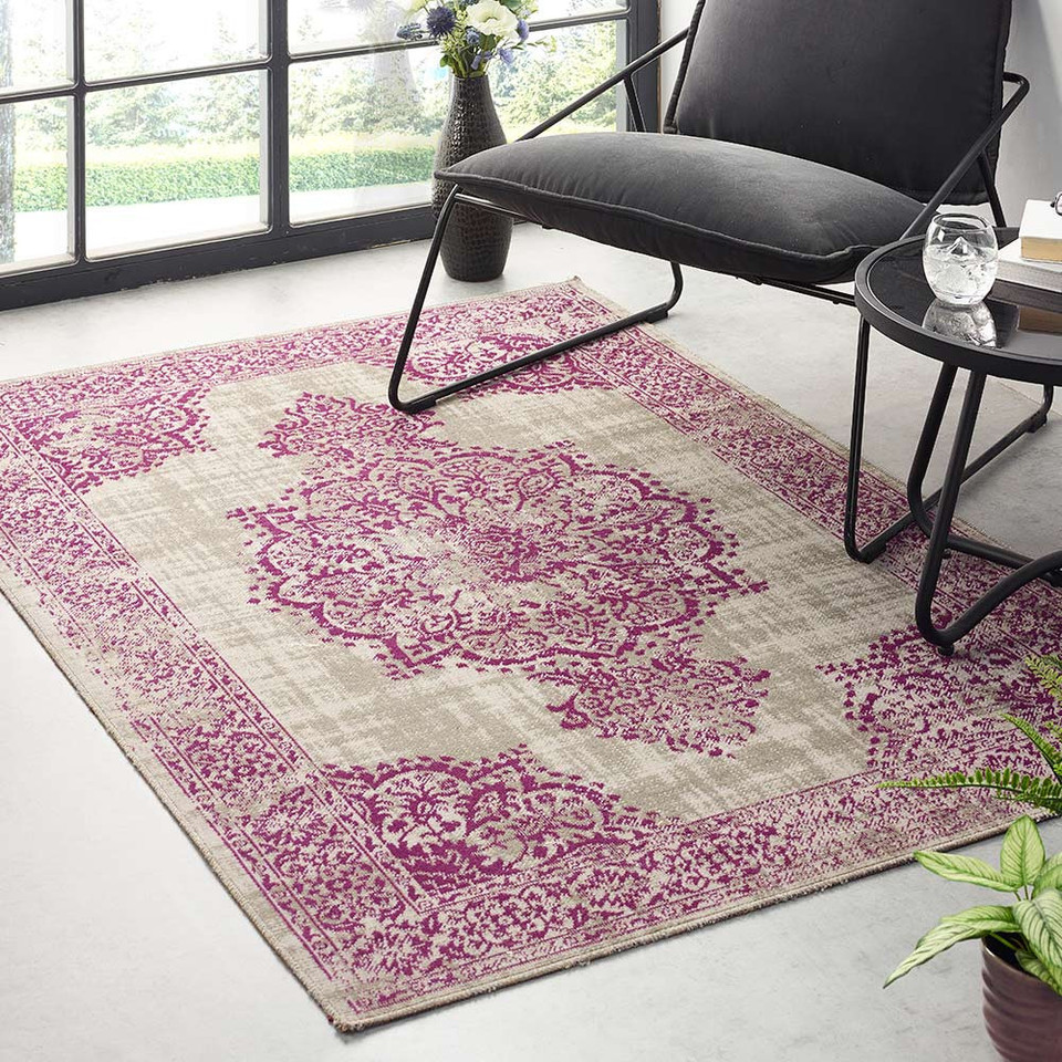 Origins Saville Grey Raspberry Heritage Rug Runner