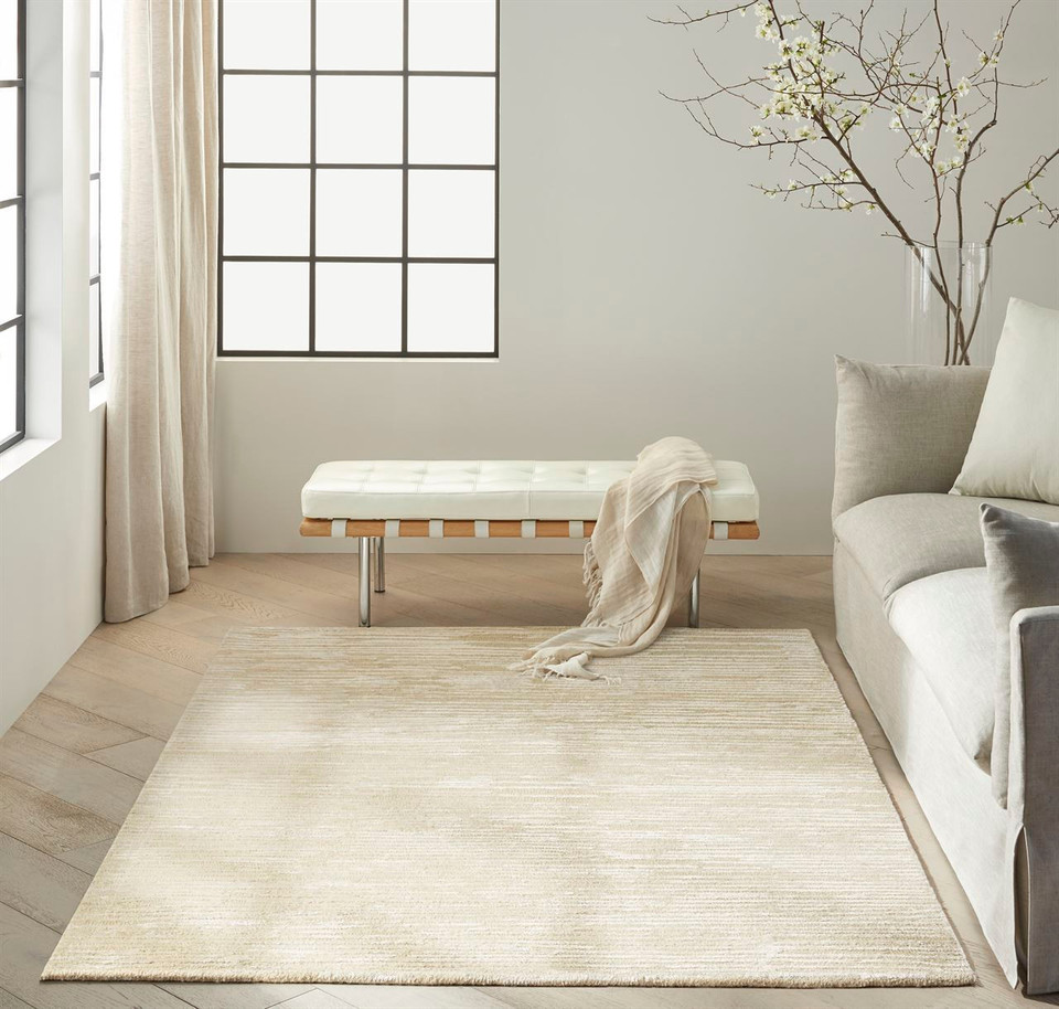Calvin Klein Linear Stylish Ivory Rug Runner