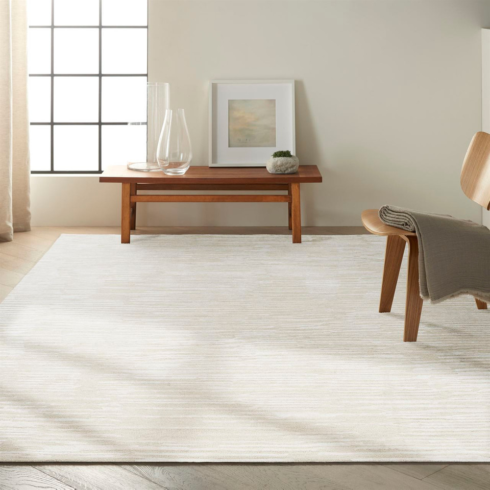 Calvin Klein Linear Stylish Ivory Rug Runner