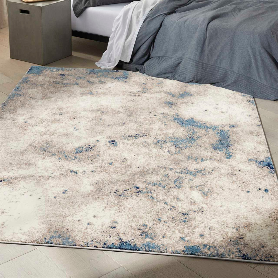 Calvin Klein Infinity 05 Ivory Grey Blue Rug Runner