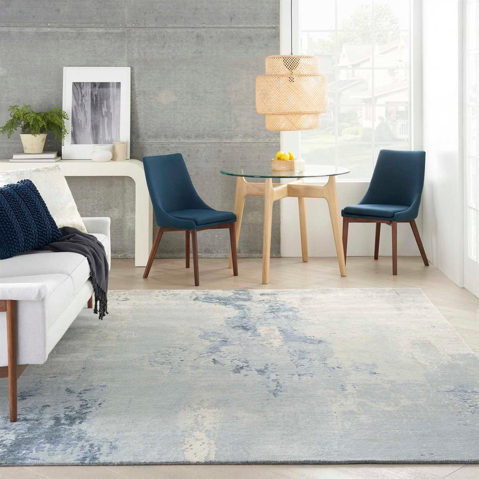 Luxury Silk Shadow SHA21 Blue Sky Premium Rug Runner