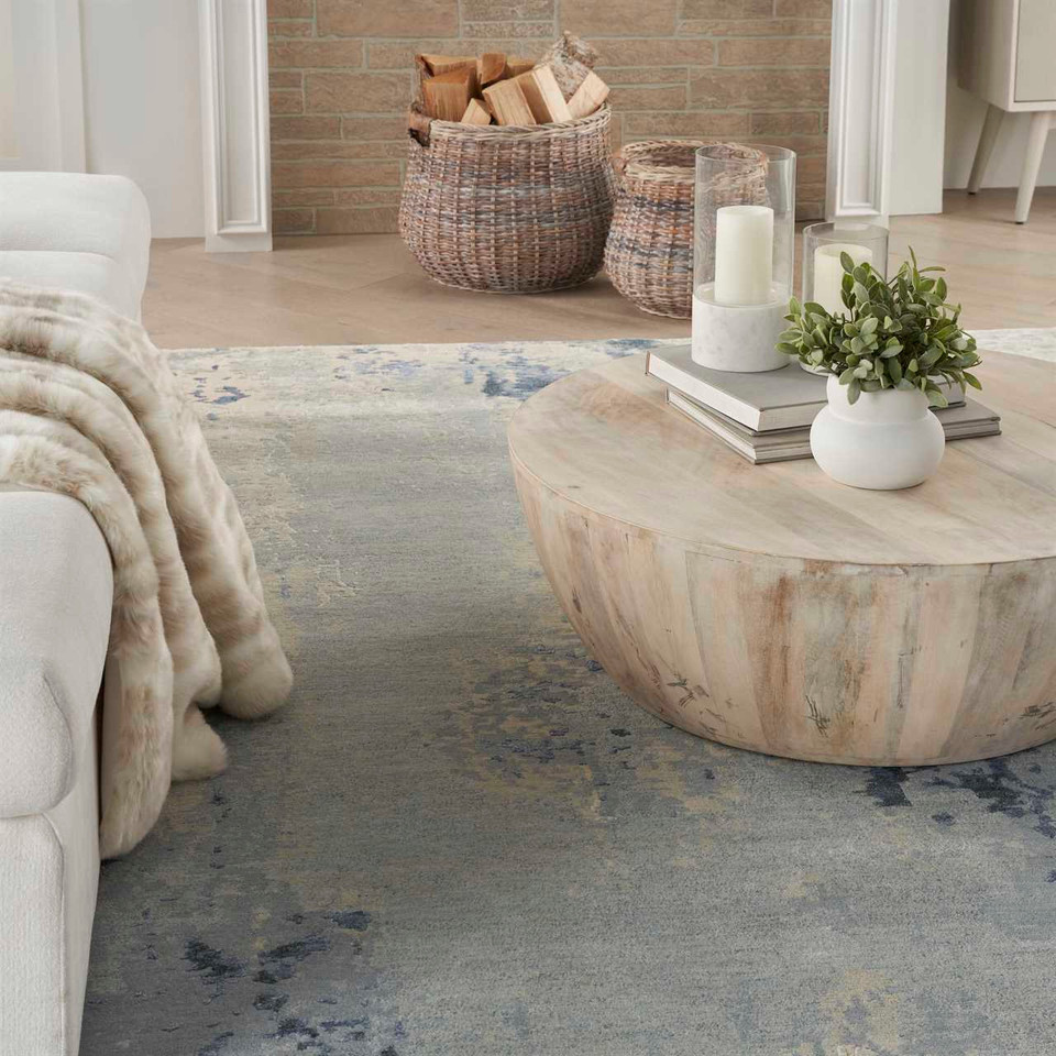 Luxury Silk Shadow SHA21 Blue Sky Premium Rug Runner