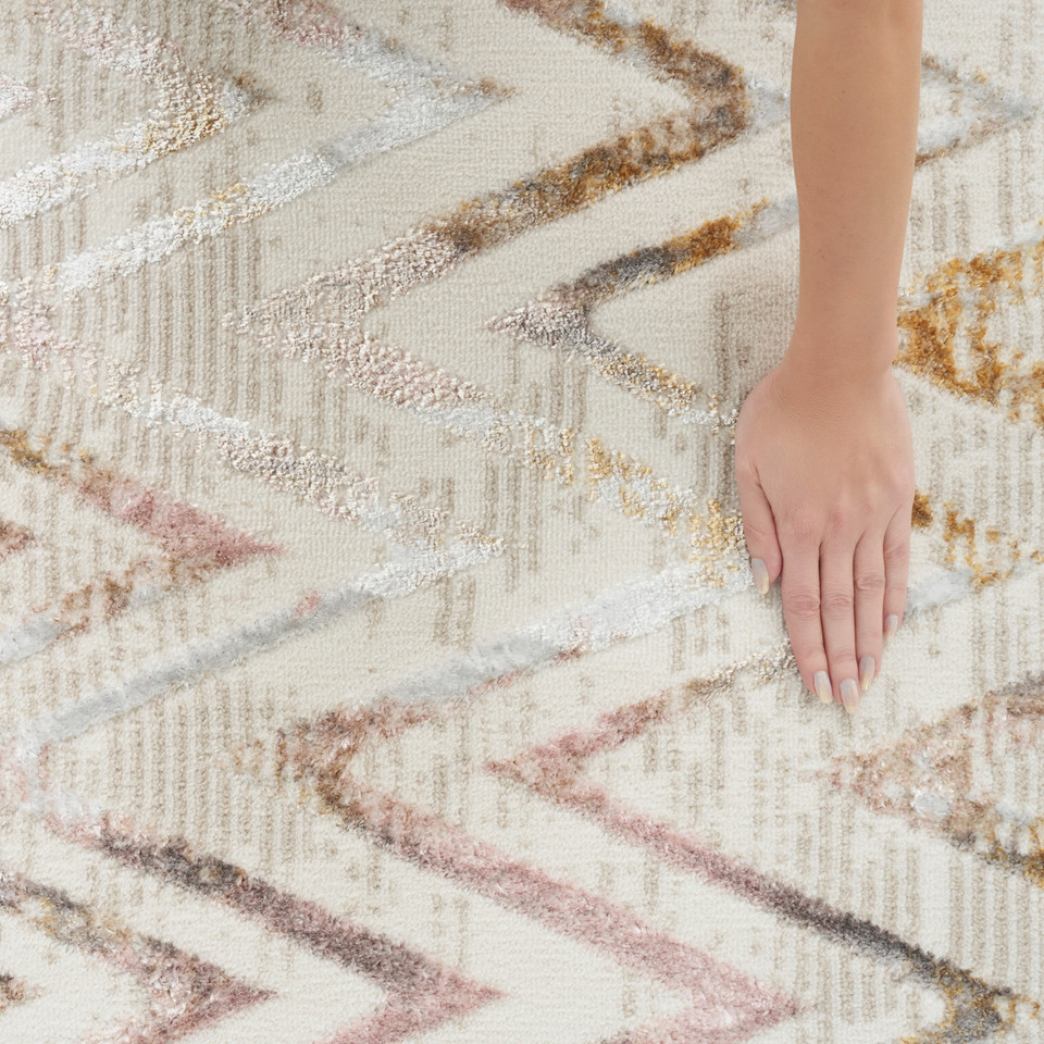 Glitz GLZ05 Multicolour Luxury Glossy Rug Runner