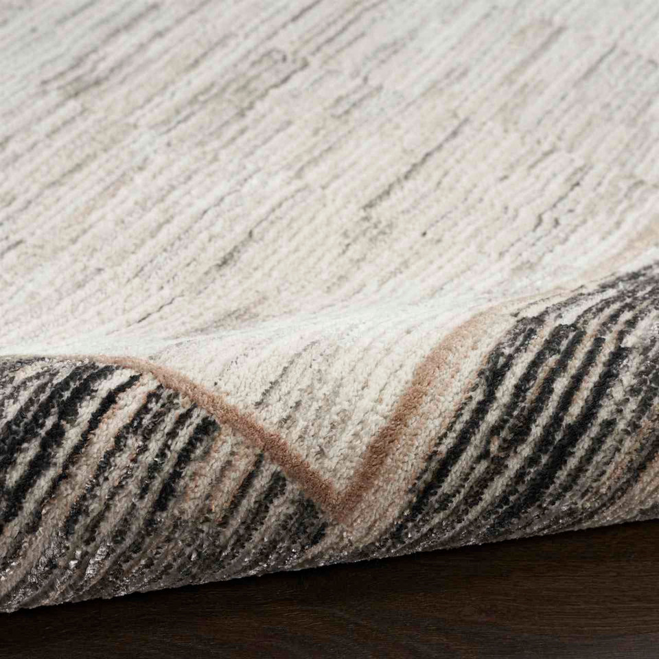 Desire DSR02 Grey Black Luxury Silky Rug Runner