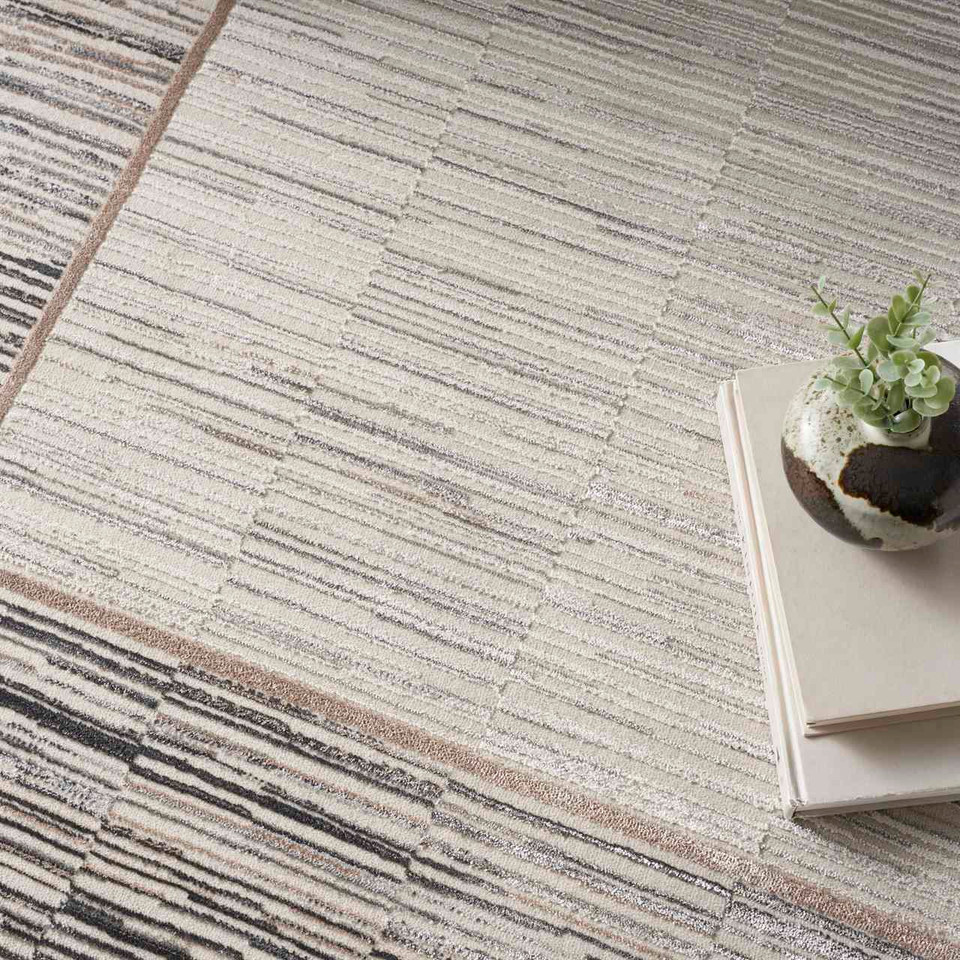 Desire DSR02 Grey Black Luxury Silky Rug Runner