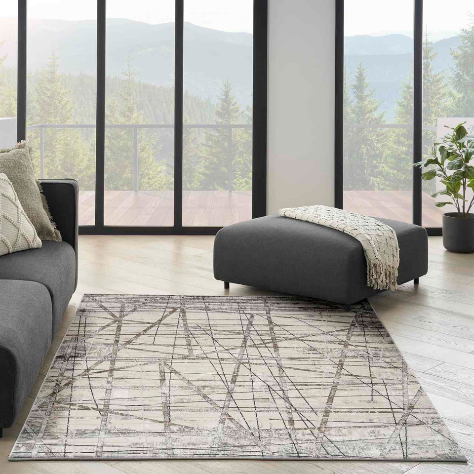Desire DSR03 Grey Silver Luxury Silky Rug Runner