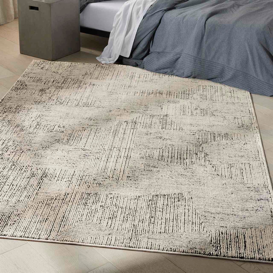 Calvin Klein Irradiant Cream Black Rug Runner