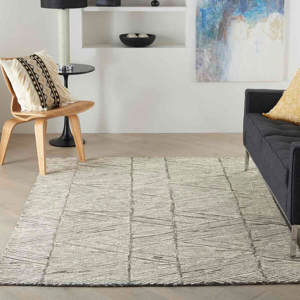 Colorado CLR01 Grey White Wool Rug Runner