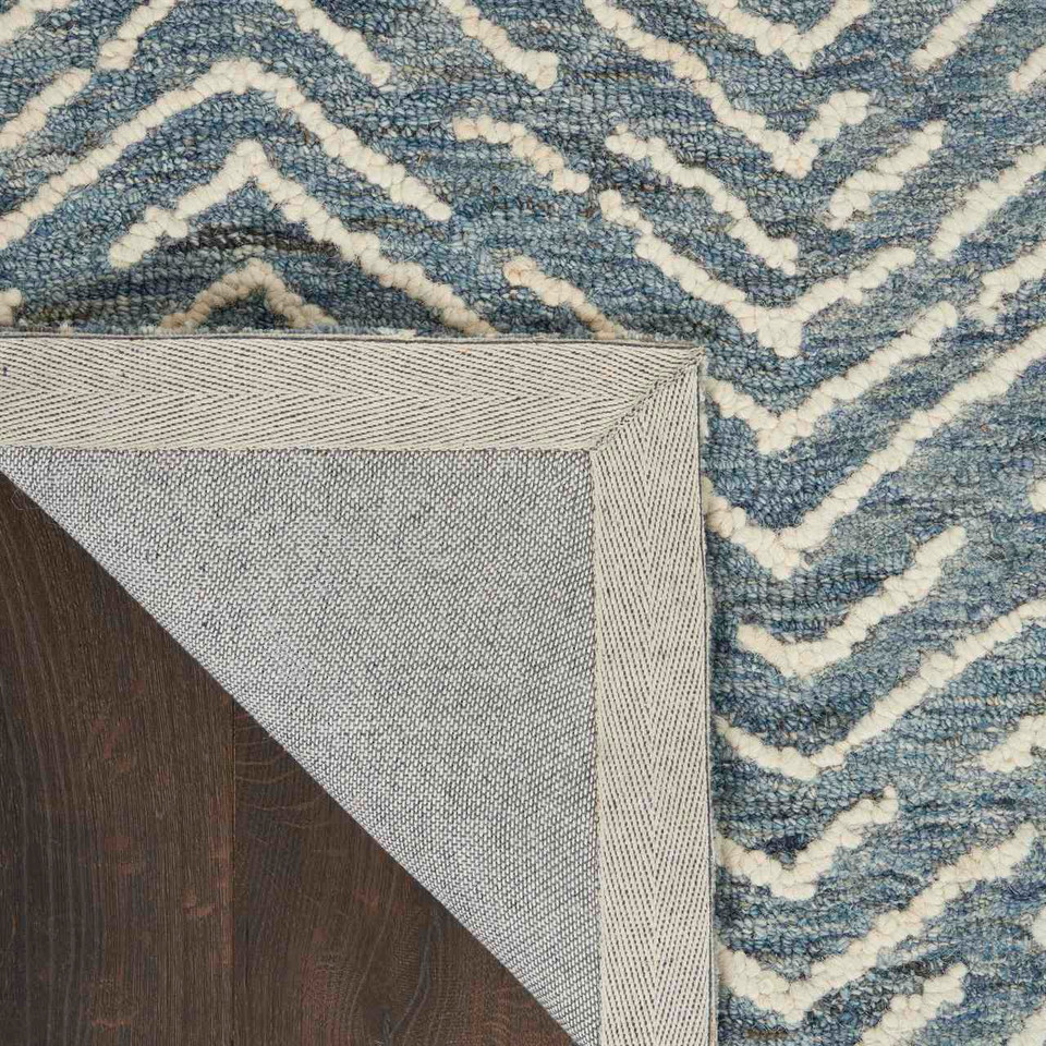 Colorado CLR02 Indigo Ivory Wool Rug Runner