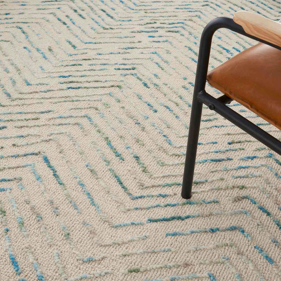 Colorado CLR02 Ivory Green Wool Rug Runner