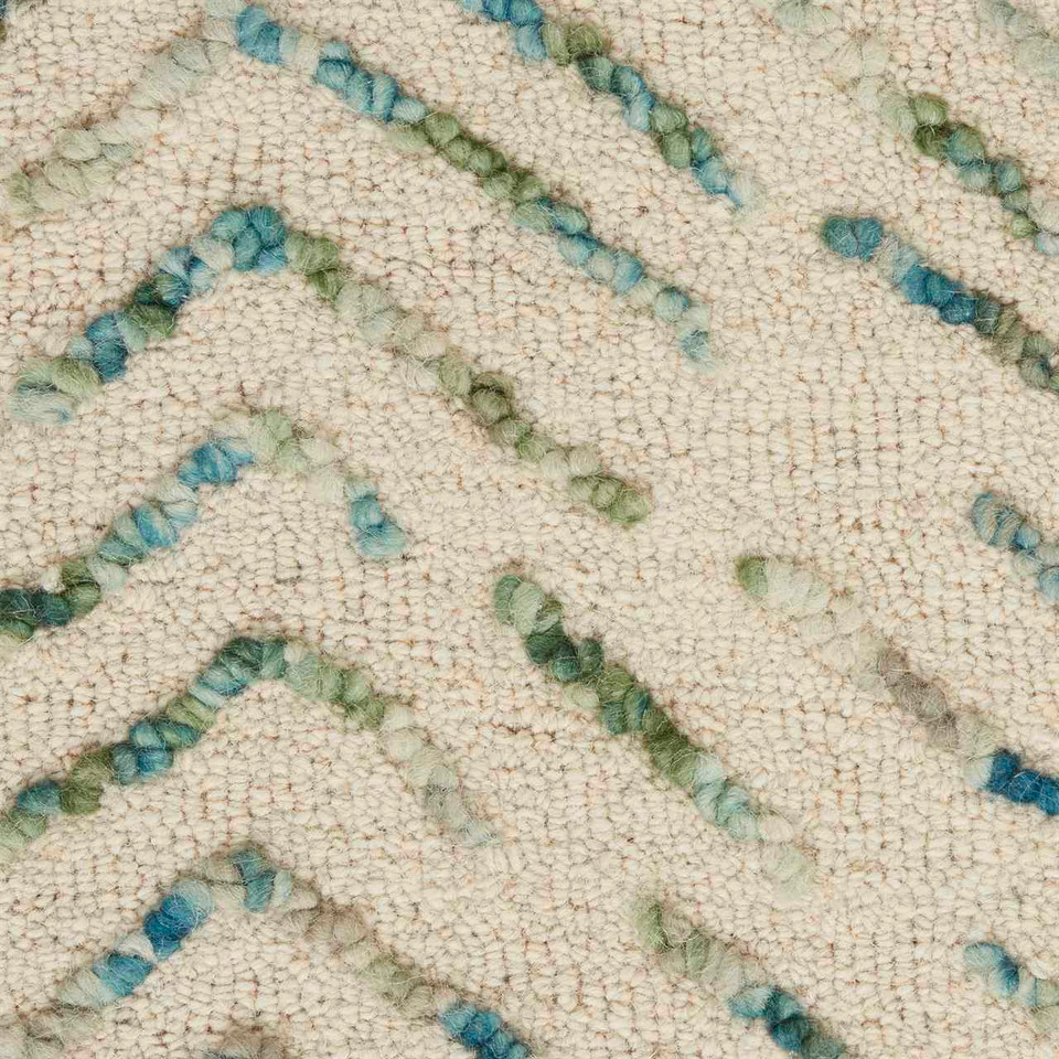 Colorado CLR02 Ivory Green Wool Rug Runner