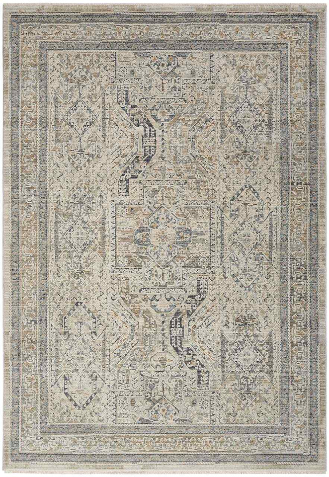 Lynx LNX01 Ivory Grey Blue Thin Classic Rug Runner