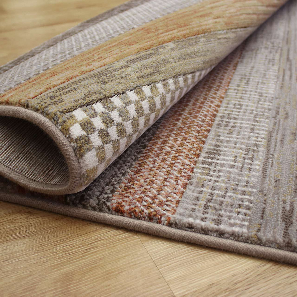 Golden Rustic Hardwearing Modern Galleria Rug 9248 Runner