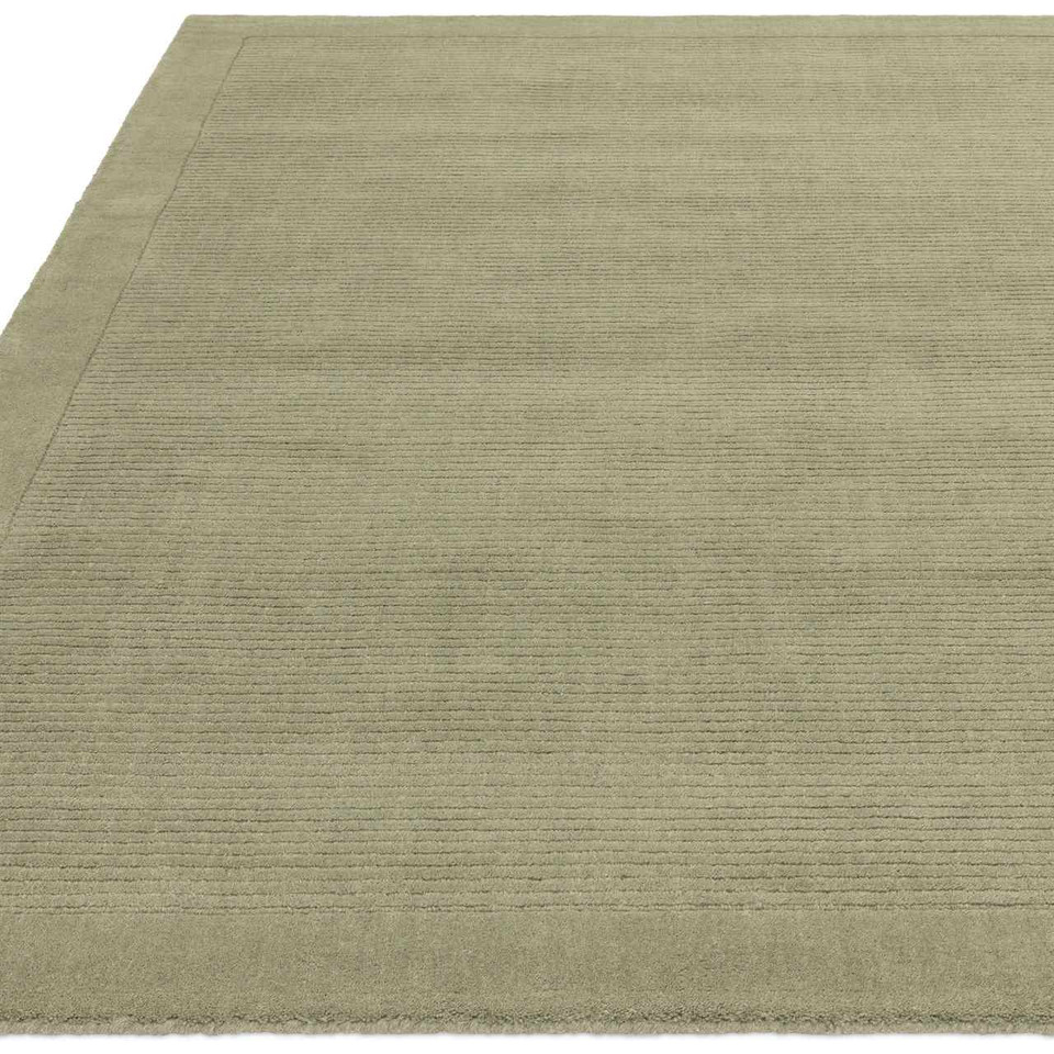 York Sage Green Colour Plain Wool Tufted Rug Runner