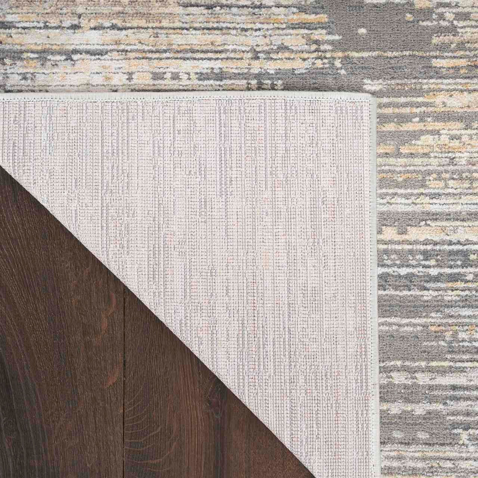 Contemporary Rug Abstract Hues Grey Gold Runner