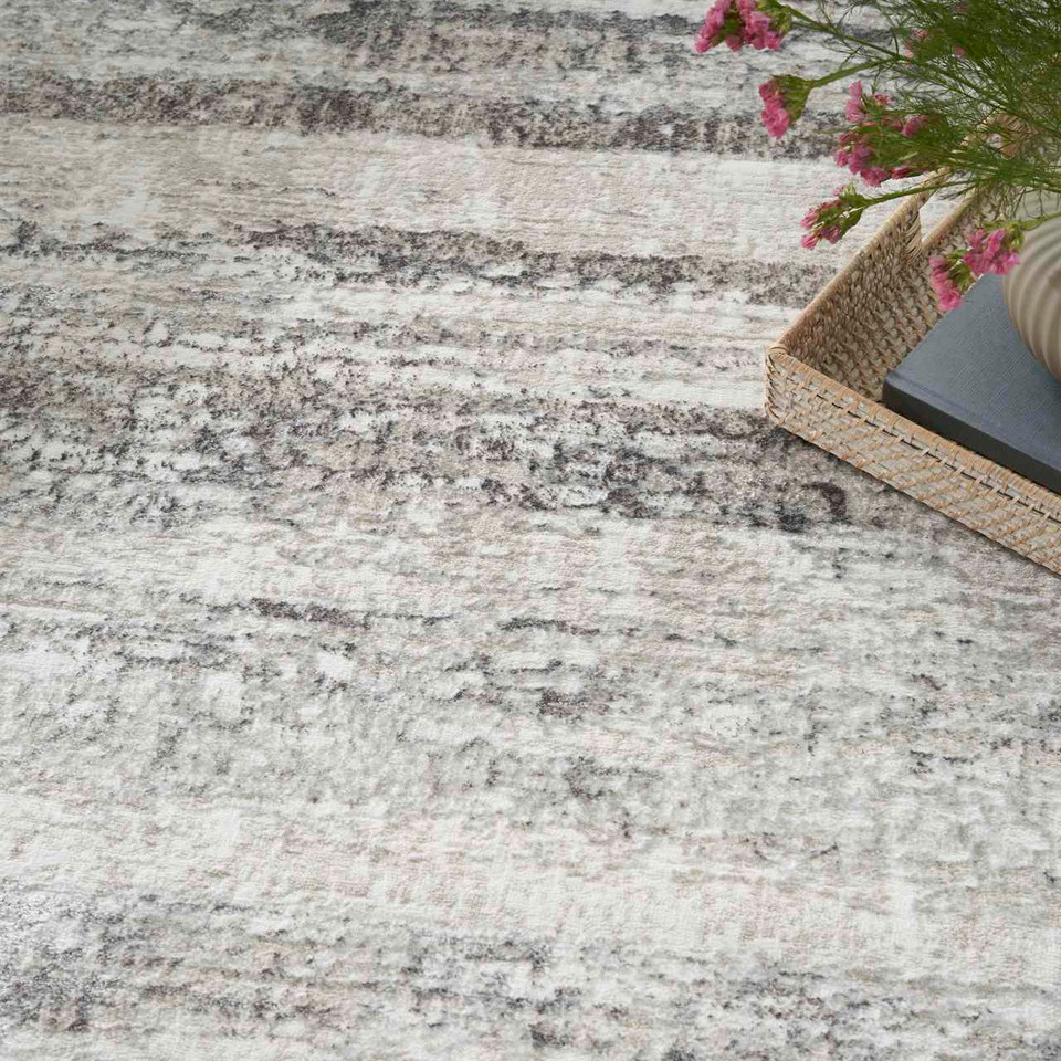 Glitz GLZ10 Cream Grey Metallic Rug Runner
